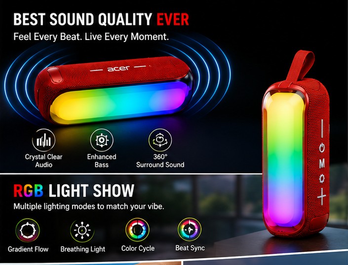 ACER RBG Bluetooth Speaker view 7