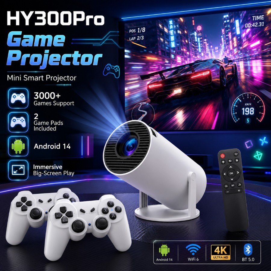 Y300Pro Android 14 Mini Smart Projector video thumbnail