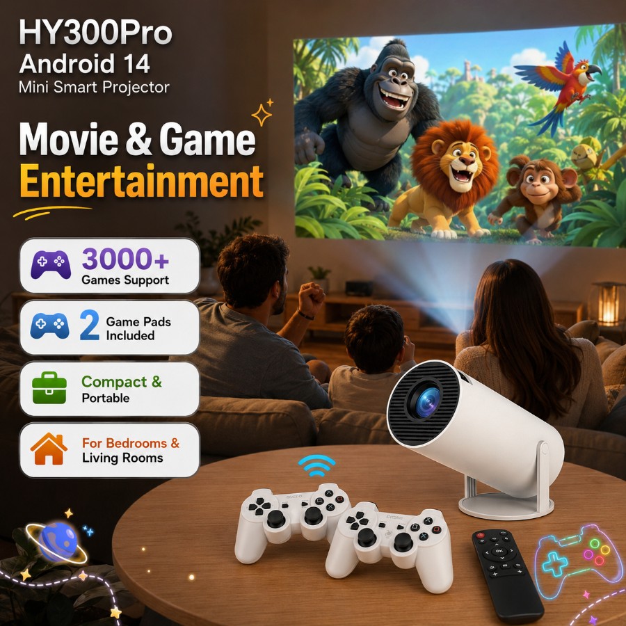 Y300Pro Android 14 Mini Smart Projector