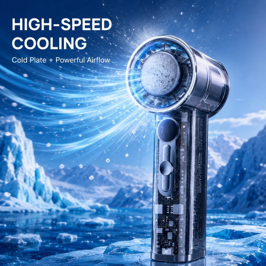 Handheld Portable ICE-Cooling Fan