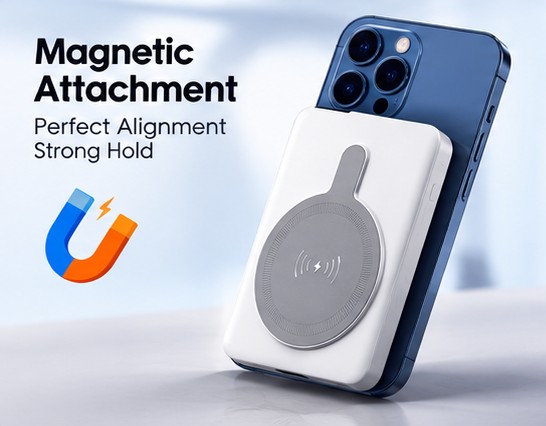 10000mAh Magnetic Wireless power bank view 4