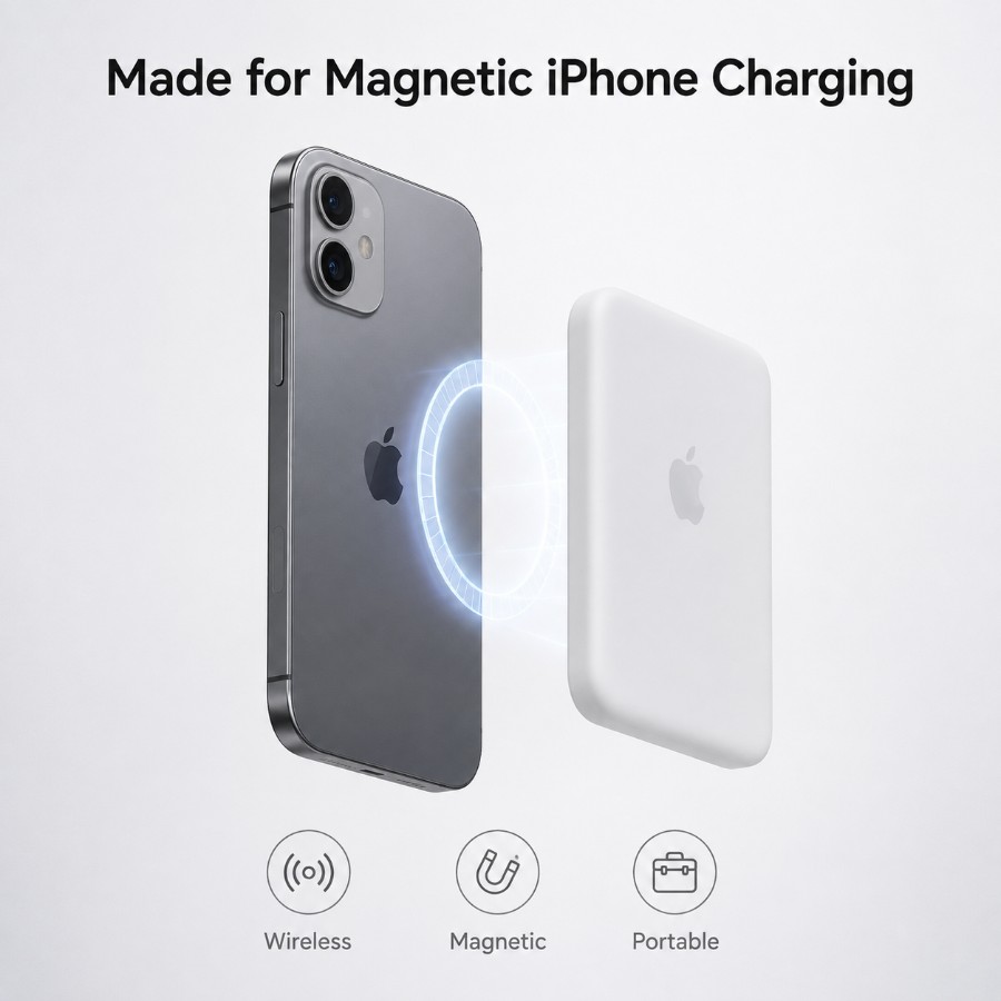 Apple 10000mAh Magnetic Wireless power bank view 4