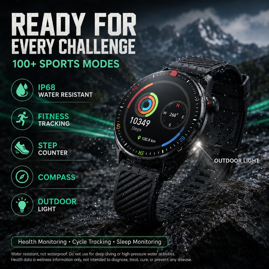 Curved AMOLED Smartwatch with 3 Premium Straps view 5