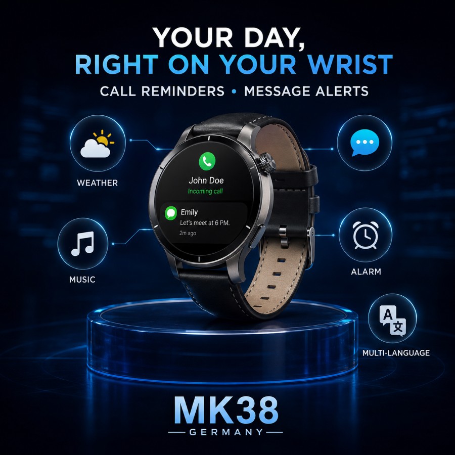 Curved AMOLED Smartwatch with 3 Premium Straps view 2